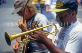 USA, Louisiana, NEW ORLEANS, French Quarter, street musician playing trumpet, LOU212JPL