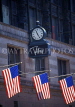USA, Massachusetts, BOSTON, Filene's department store, clock and US flags, US142JPL