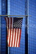 USA, Massachusetts, BOSTON, US flag hanging off building, US3872JPL