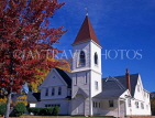 USA, New England, NEW HAMPSHIRE, North Conway, church, autumn scene, US3406JPL