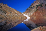 USA, Washington, Gothic Basin, Del Campo Peak and lake reflection, US4036JPL