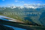 USA, Washington, Olympic National Park, snowcapped peaks and deer, US42586JPL
