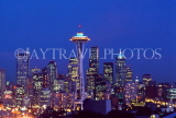 USA, Washington, SEATTLE, skyline and Space Needle Tower, night view, SEA116JPL