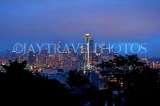 USA, Washington, SEATTLE, skyline and Space Needle Tower, night view, US4252JPL