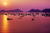 VIETNAM, Halong Bay, Cat Ba Island, fishing boats, sunset, VT497JPL