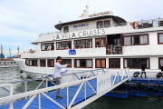VIETNAM, Halong Bay, cruise boat moored in harbour, VT1867JPL