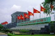VIETNAM, Hanoi, Ho Chi Minh mausoleum, and national flags, VT321JPL