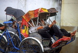 VIETNAM, Saigon (Ho Chi Minh City), cyclo (taxi) drivers taking nap, VT487JPL