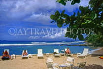 VIRGIN ISLANDS (British), Tortola, Apple Bay, beach and sunbathers, BVI979JPL