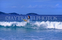 VIRGIN ISLANDS (British), Tortola, Apple Bay, surfer, BVI1134JPL