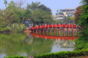 Vietnam, HANOI, Hoan Keim Lake, Huc Bridge (Red Bridge), VT1527JPL