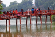 Vietnam, HANOI, Hoan Keim Lake, Huc Bridge (Red Bridge), VT1631JPL