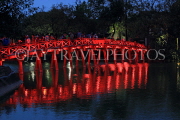 Vietnam, HANOI, Hoan Keim Lake, Huc Bridge (Red Bridge), night view, VT1022JPL