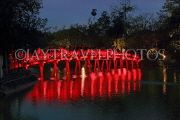 Vietnam, HANOI, Hoan Keim Lake, Huc Bridge (Red Bridge), night view, VT1027JPL