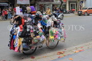 Vietnam, HANOI, Old Quarter, Street Vendor, with full load on bicycle, VT1470JPL