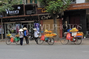 Vietnam, HANOI, Old Quarter, Street Vendors, with fruit loaded on bicycles, VT1622JPL