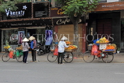Vietnam, HANOI, Old Quarter, Street Vendors, with fruit loaded on bicycles, VT1623JPL