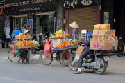 Vietnam, HANOI, Old Quarter, Street Vendors, with fruit loaded on bicycles, VT1624JPL