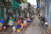 Vietnam, HANOI, Old Quarter, Train Street, trackside cafe scene, VT1140JPL