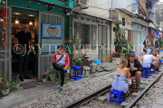 Vietnam, HANOI, Old Quarter, Train Street, trackside cafe scene, VT1143JPL