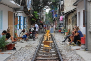 Vietnam, HANOI, Old Quarter, Train Street, trackside cafe scene, VT1147JPL