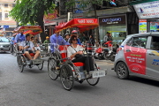 Vietnam, HANOI, Old Quarter, tourists on cyclo tour, VT1552JPL