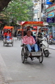 Vietnam, HANOI, Old Quarter, tourists on cyclo tour, VT967JPL