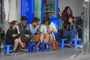 Vietnam, HANOI, Old Quarter, young people socialising at coffee shop, VT1332JPL