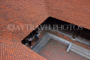 Vietnam, HANOI, Temple of Literature, courtyard and roof tops, tile work, VT848JPL