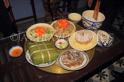 Vietnam, HANOI, Tet (New Year) traditional feast on meal tray, VT864JPL