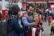Vietnam, HANOI, father taking selfie with his baby, VT1282JPL