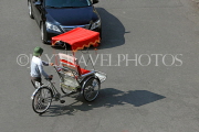 Vietnam, HANOI, street scene, cyclo and car, VT1208JPL
