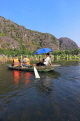 Vietnam, Ninh Binh, TAM COC, Ngo Dong River, limestone karst scenery, and tour boat, VT2074JPL