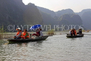 Vietnam, Ninh Binh, TAM COC, Ngo Dong River, tour boats, and limestone karst scenery, VT2109JPL