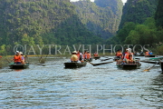 Vietnam, Ninh Binh, TAM COC, Ngo Dong River, tour boats, and limestone karst scenery, VT2116JPL