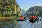 Vietnam, Ninh Binh, TAM COC, Ngo Dong River, tour boats, and limestone karst scenery, VT2118JPL
