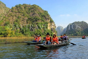 Vietnam, Ninh Binh, TAM COC, Ngo Dong River, tour boats, and limestone karst scenery, VT2119JPL