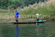 Vietnam, Ninh Binh, TRANG AN, fisheman in small boat, VT2276JPL