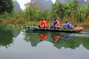 Vietnam, Ninh Binh, TRANG AN, limestone karst scenery, and tour boat, VT2248JPL