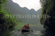 Vietnam, Ninh Binh, TRANG AN, limestone karst scenery, and tour boat, VT2252JPL