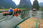 Vietnam, Ninh Binh, TRANG AN, limestone karst scenery, and tour boats, VT2259JPL