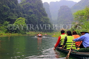 Vietnam, Ninh Binh, TRANG AN, limestone karst scenery, and tour boats, VT2262JPL