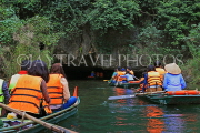 Vietnam, Ninh Binh, TRANG AN, tour boats entering cave, VT2240JPL