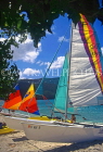 Virgin Islands (US), ST THOMAS, Magens Bay, sailboats on beach, CAR2661PL