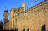 WALES, Cardiff, Cardiff Castle, castle walls, WAL830JPL