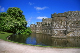 WALES, North Wales, Anglesey, Beaumaris Castle and moat, WAL785JPL