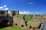 WALES, North Wales, Denbighshire, RHUDDLAN CASTLE, ruins of castle walls, WAL818JPL