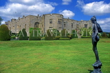 WALES, North Wales, Wrexham, CHIRK CASTLE and gardens with sculpture, WAL812JPL