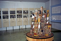 AUSTRALIA, Northern Territory, Darwin, TIWI ISLANDS (Bathurst), museum, Aboriginal Art, burial poles, AUS500JPL