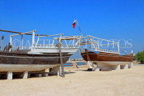 BAHRAIN, Muharraq, Arad Fort, traditional dhows on display, BHR571JPL